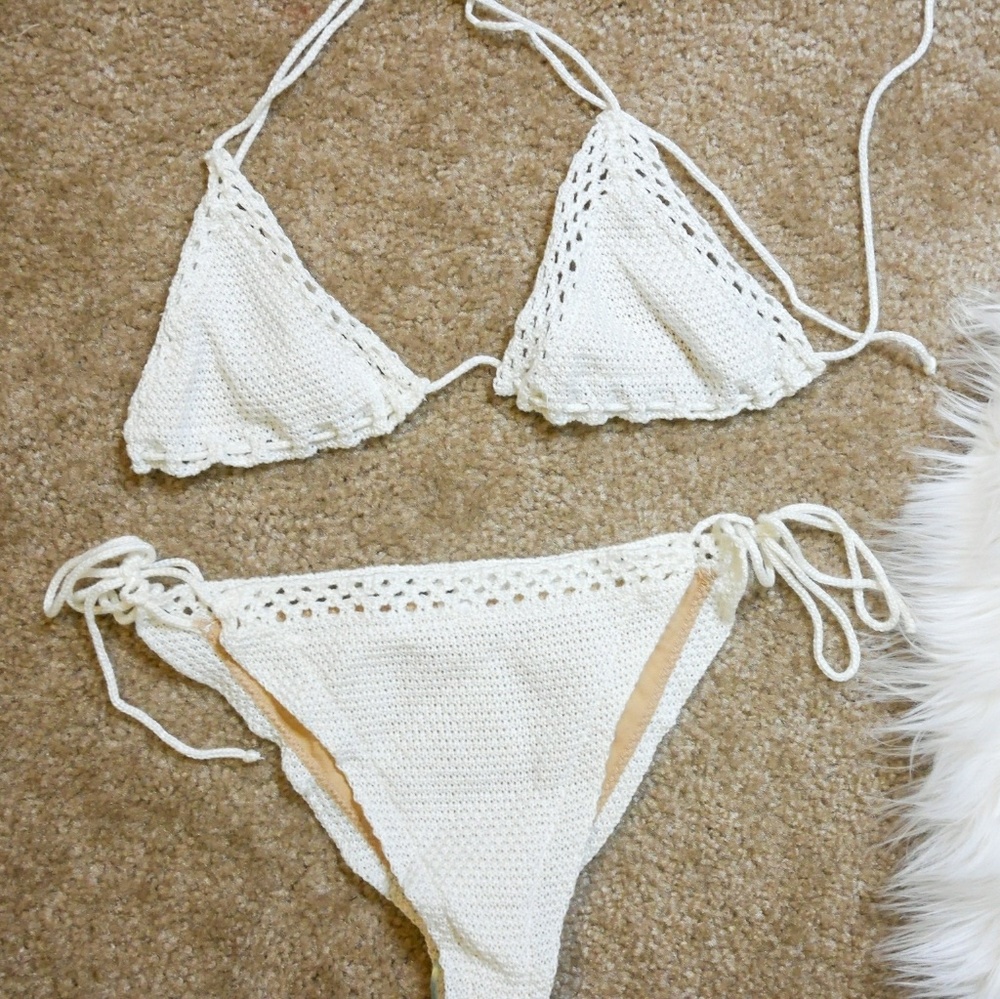 White Crochet Bikini